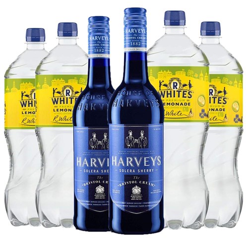 Case of 6 with Harveys Bristol Cream Sherry and R. White’s Lemonade | Spirit & Mixer Set